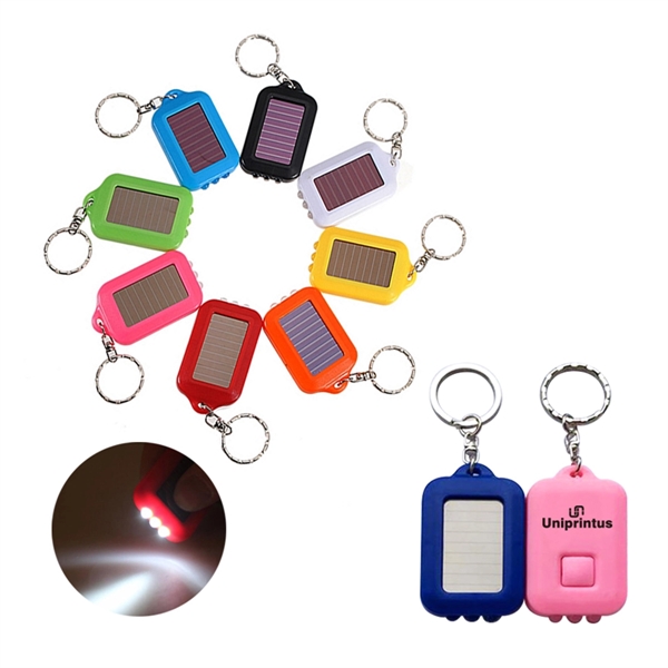 Mini Solar-powered LED Flashlight Keychain - Mini Solar-powered LED Flashlight Keychain - Image 0 of 2