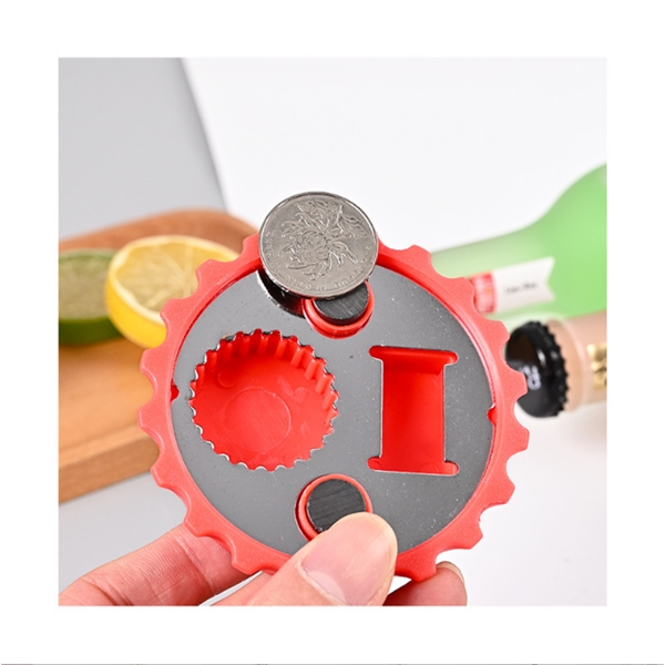Multi-Function Beer Lid Opener Refrigerator Magnet Stickers - Multi-Function Beer Lid Opener Refrigerator Magnet Stickers - Image 1 of 1