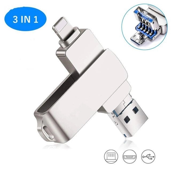 3 In 1 USB Flash Drive OTG U Disk - 3 In 1 USB Flash Drive OTG U Disk - Image 2 of 4