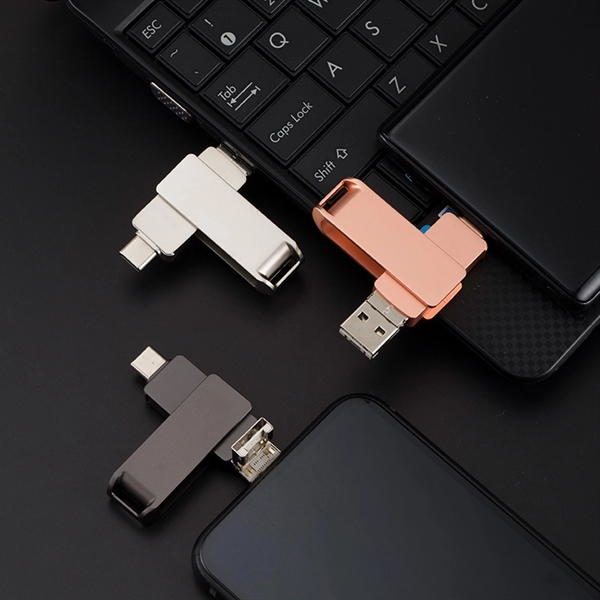 3 In 1 USB Flash Drive OTG U Disk - 3 In 1 USB Flash Drive OTG U Disk - Image 4 of 4