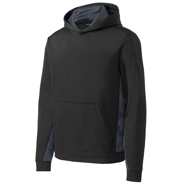 Sport-Tek Youth Sport-Wick CamoHex Fleece Colorblock Hood... - Sport-Tek Youth Sport-Wick CamoHex Fleece Colorblock Hood... - Image 3 of 24
