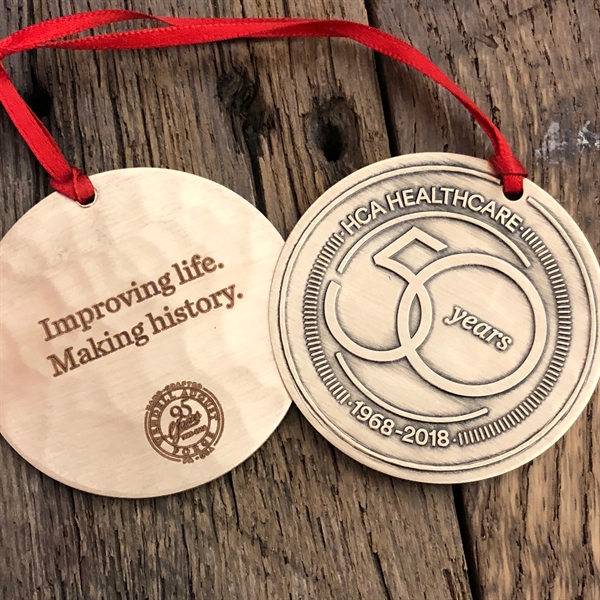 3" Round Metal Holiday Ornament - 3" Round Metal Holiday Ornament - Image 2 of 5