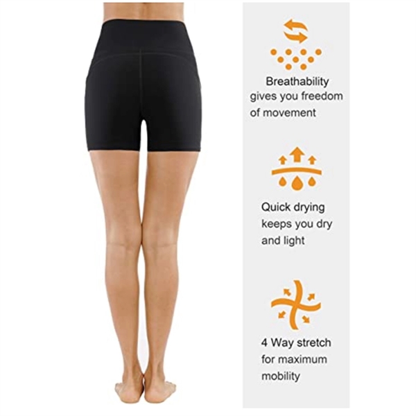 High Waist Shorts with Pockets - High Waist Shorts with Pockets - Image 2 of 4
