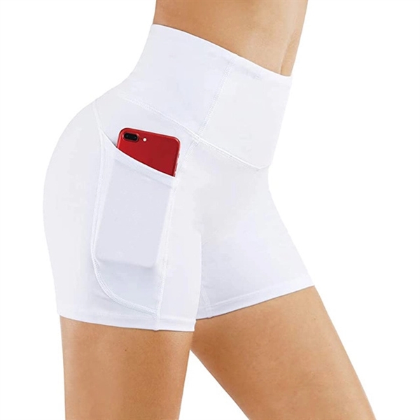 High Waist Shorts with Pockets - High Waist Shorts with Pockets - Image 4 of 4