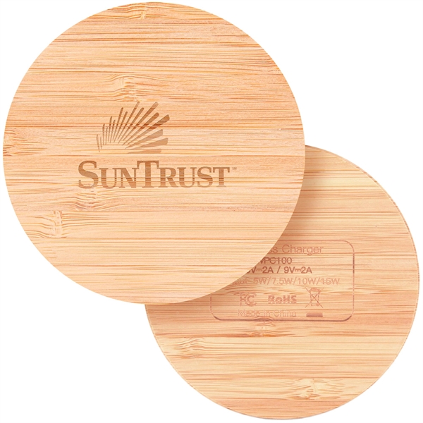 The Temora 15W Bamboo Wireless Charging Pad - The Temora 15W Bamboo Wireless Charging Pad - Image 3 of 4
