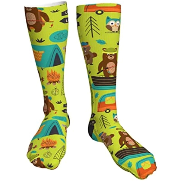 Mid calf sublimated full color crew socks, 200 needle - Mid calf sublimated full color crew socks, 200 needle - Image 1 of 4