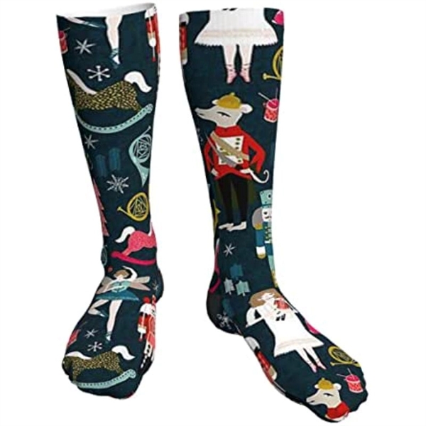 Mid calf sublimated full color crew socks, 200 needle - Mid calf sublimated full color crew socks, 200 needle - Image 2 of 4