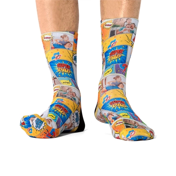 Below the calf sublimated full color crew socks, 200 needle - Below the calf sublimated full color crew socks, 200 needle - Image 1 of 6