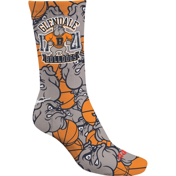 Below the calf sublimated full color crew socks, 200 needle - Below the calf sublimated full color crew socks, 200 needle - Image 5 of 6