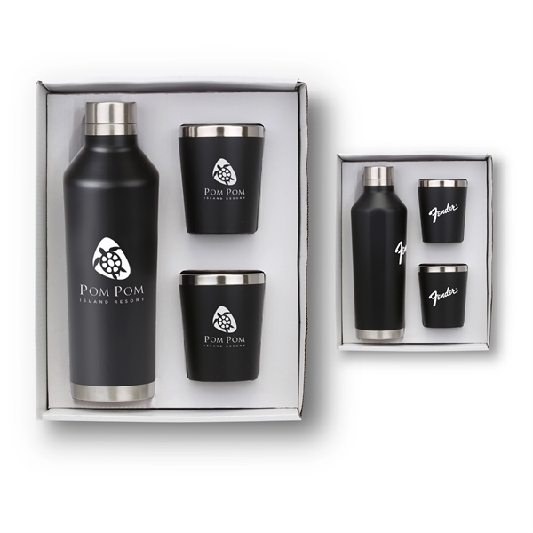 Stainless Steel Bottle & Tumblers Gift Set Plum Grove