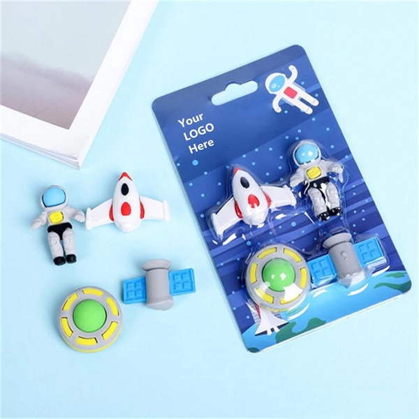 Astronaut Plane Rocket Flying Butterfly Shape Eraser Set - Astronaut Plane Rocket Flying Butterfly Shape Eraser Set - Image 2 of 4