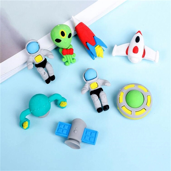 Astronaut Plane Rocket Flying Butterfly Shape Eraser Set - Astronaut Plane Rocket Flying Butterfly Shape Eraser Set - Image 3 of 4