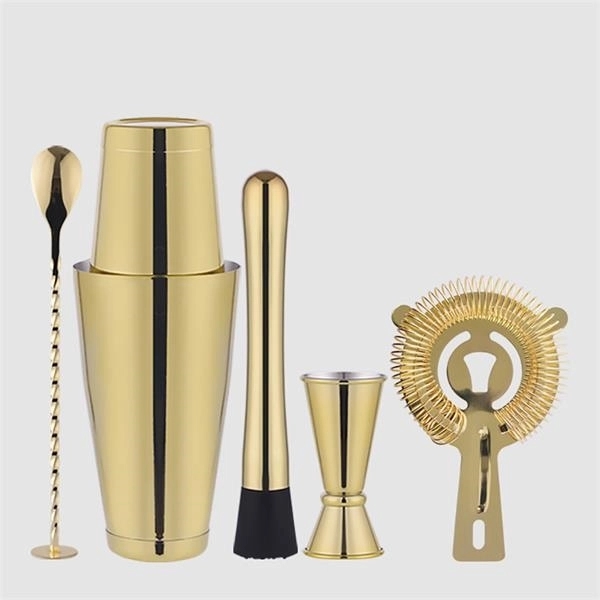 5 Pieces Stainless Steel Cocktail Shaker - 5 Pieces Stainless Steel Cocktail Shaker - Image 3 of 3