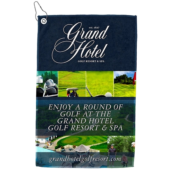 12"W x 18"H Full-Color Golf Towel with Clip - "THE IRON"