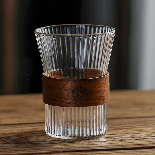 Heat-resistant Glass Cup With Bamboo Sleeve - Heat-resistant Glass Cup With Bamboo Sleeve - Image 3 of 5