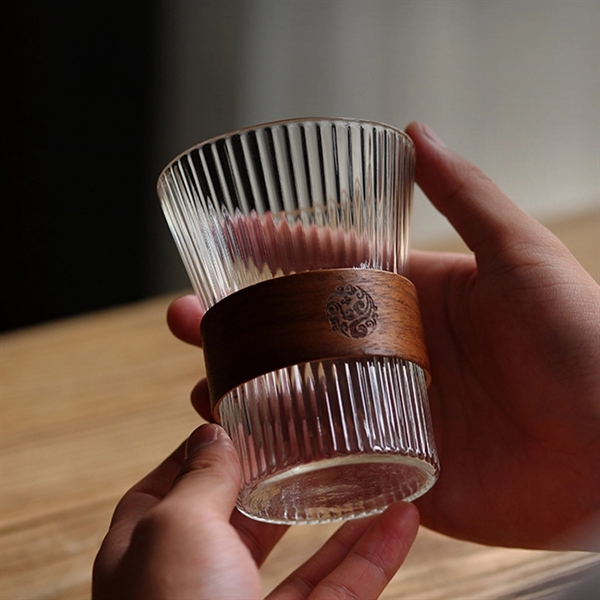Heat-resistant Glass Cup With Bamboo Sleeve - Heat-resistant Glass Cup With Bamboo Sleeve - Image 4 of 5