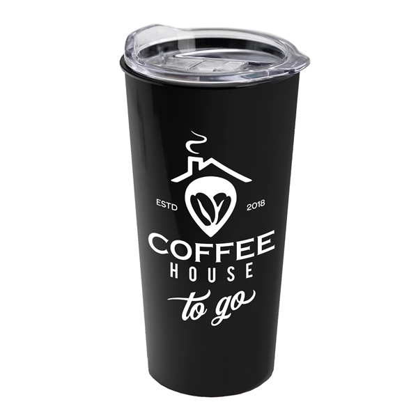 18 oz. travel tumbler with clear slide lid and straw