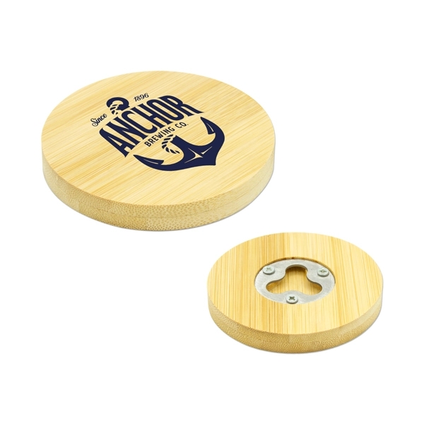 Bamboo Coaster Bottle Opener - Bamboo Coaster Bottle Opener - Image 0 of 0