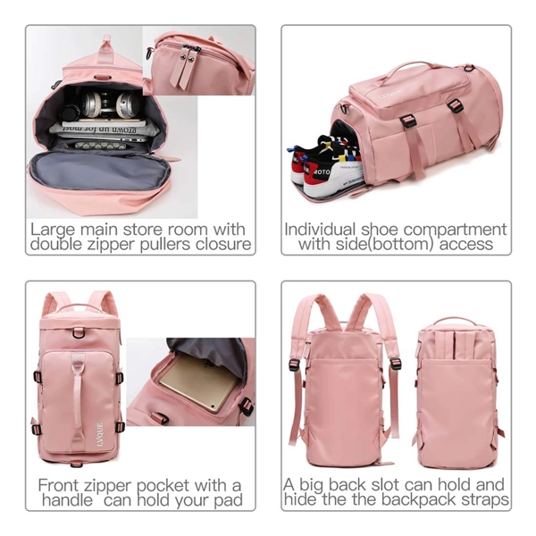 3 in 1 Travel Duffle Bag Daily Gym Backpack Tote - 3 in 1 Travel Duffle Bag Daily Gym Backpack Tote - Image 2 of 5