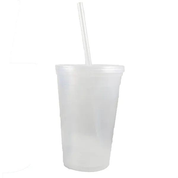 16oz Double Wall Tumbler with Straw & Lid - 16oz Double Wall Tumbler with Straw & Lid - Image 1 of 2