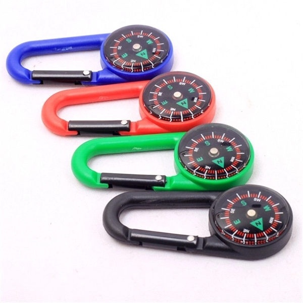 Mini Compass Carabiner Clip - Mini Compass Carabiner Clip - Image 0 of 2