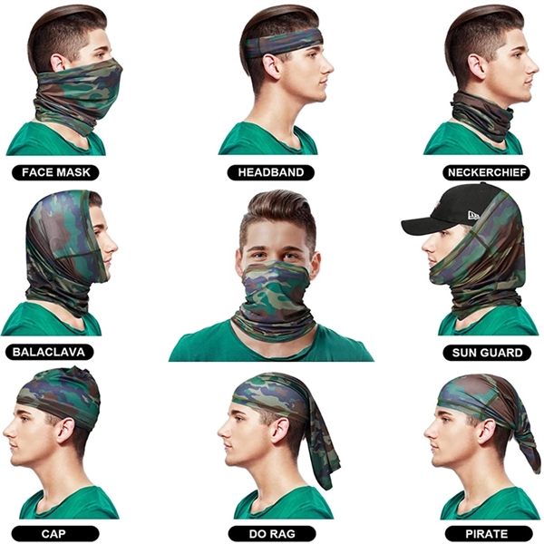 Multifunction & Breathable Head Wrap Face Scarf Mask Printed - Multifunction & Breathable Head Wrap Face Scarf Mask Printed - Image 3 of 4