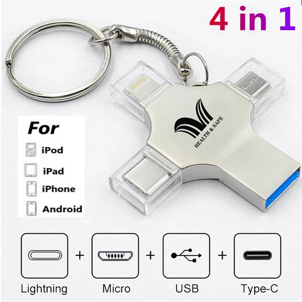 4 in 1 USB Flash Drive 8GB - 4 in 1 USB Flash Drive 8GB - Image 0 of 3