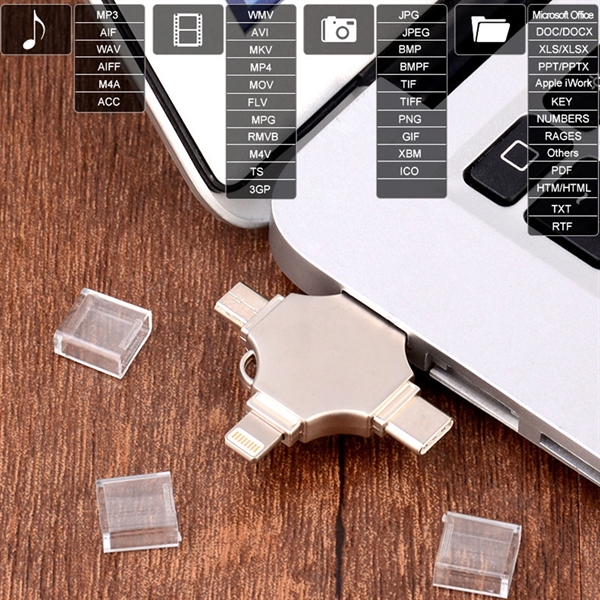 4 in 1 USB Flash Drive 8GB - 4 in 1 USB Flash Drive 8GB - Image 1 of 3