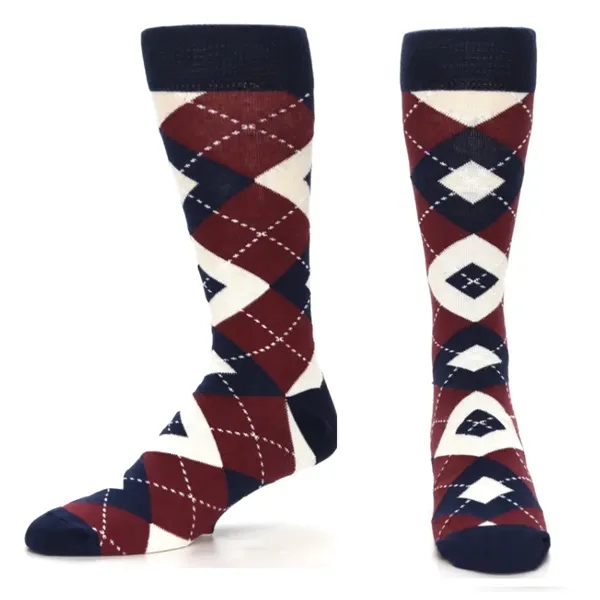 Stock ready Argyle premium dress Socks w/ Custom embroidered - Stock ready Argyle premium dress Socks w/ Custom embroidered - Image 8 of 9