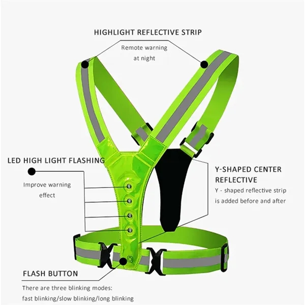 High Visibility Running Light Reflective Vest - High Visibility Running Light Reflective Vest - Image 1 of 3