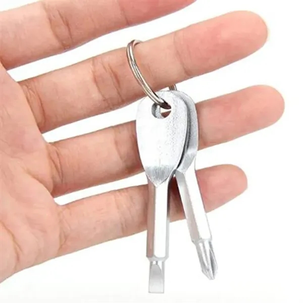 2pcs Mini Portable Multifunction Keychain Screwdriver Gadget - 2pcs Mini Portable Multifunction Keychain Screwdriver Gadget - Image 1 of 2