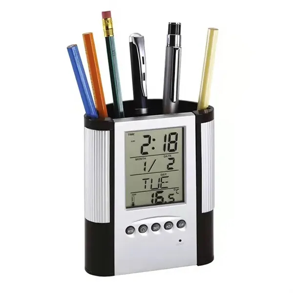 Pen Holder with Digital Alarm Clock - Pen Holder with Digital Alarm Clock - Image 2 of 2