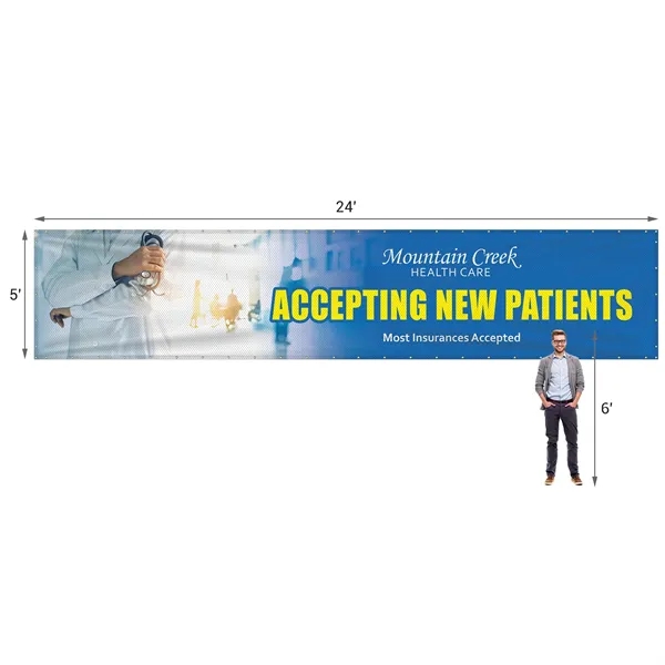 5' x 24' Polyester Mesh Banner - 5' x 24' Polyester Mesh Banner - Image 10 of 12