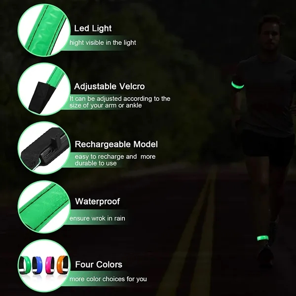 LED Armband Adjustable Reflective Flashing Strips - LED Armband Adjustable Reflective Flashing Strips - Image 1 of 6
