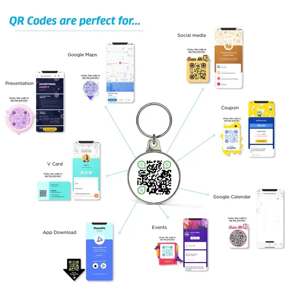 QR Code Metal Keychain - QR Code Metal Keychain - Image 7 of 9