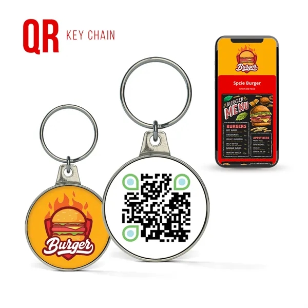QR Code Metal Keychain Plum Grove