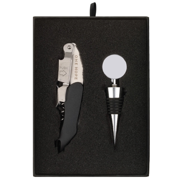 Premium Waiter's Corkscrew and Wine Stopper Gift Set - Premium Waiter's Corkscrew and Wine Stopper Gift Set - Image 1 of 1
