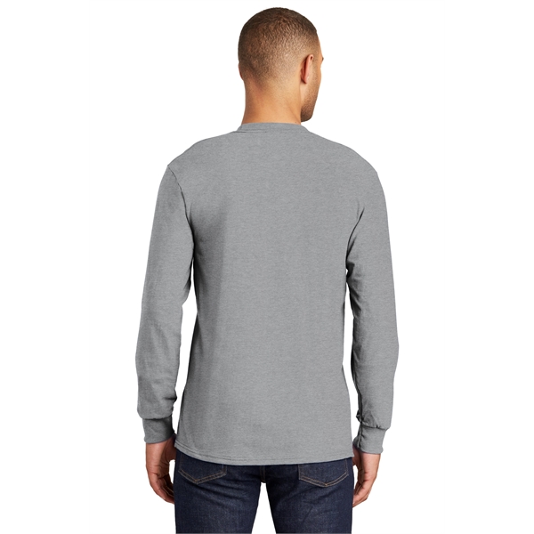 Port & Company Tall Long Sleeve Essential Pocket Tee. - Port & Company Tall Long Sleeve Essential Pocket Tee. - Image 32 of 45