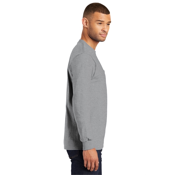 Port & Company Tall Long Sleeve Essential Pocket Tee. - Port & Company Tall Long Sleeve Essential Pocket Tee. - Image 33 of 45