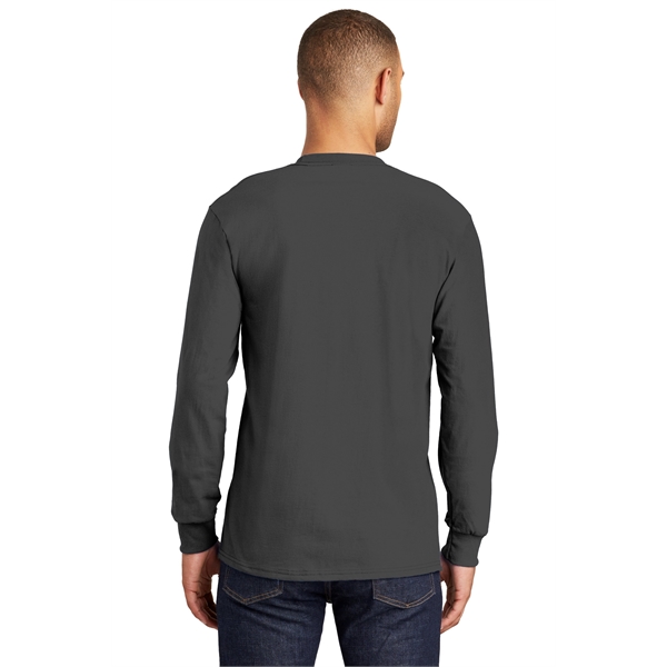 Port & Company Tall Long Sleeve Essential Pocket Tee. - Port & Company Tall Long Sleeve Essential Pocket Tee. - Image 36 of 45