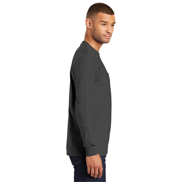 Port & Company Tall Long Sleeve Essential Pocket Tee. - Port & Company Tall Long Sleeve Essential Pocket Tee. - Image 37 of 45