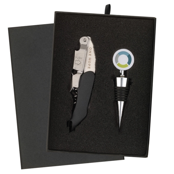 Premium Waiter's Corkscrew and Wine Stopper Gift Set