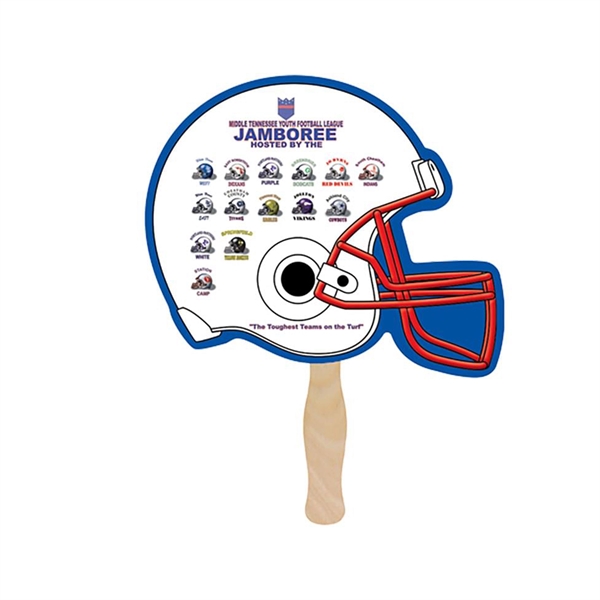 Helmet Hand Fan Full Color (2 Sides) Plum Grove