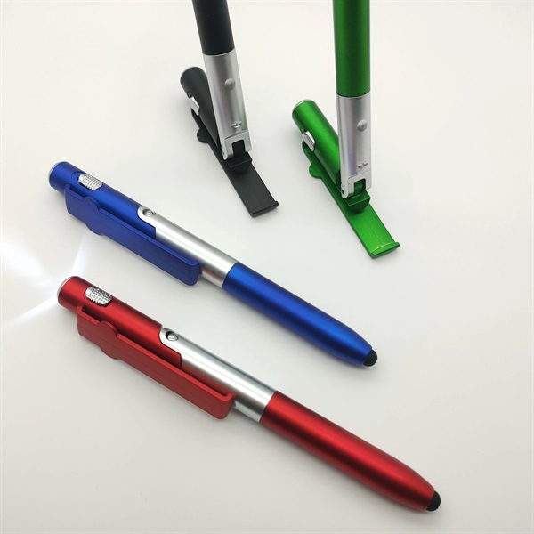 Folding LED Light Mobile Phone Stand Touch Ballpoint Pen - Folding LED Light Mobile Phone Stand Touch Ballpoint Pen - Image 0 of 4