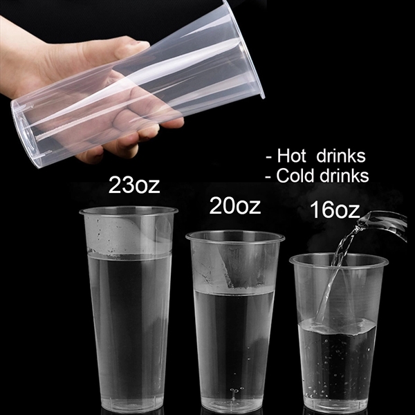 16 oz Clear Plastic Beverages Cup With Lid - 16 oz Clear Plastic Beverages Cup With Lid - Image 2 of 3
