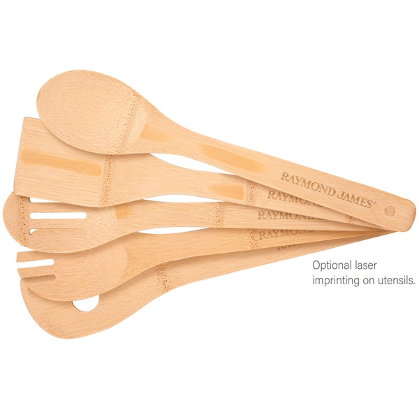 5-Piece Bamboo Kitchen Utensil Set - 5-Piece Bamboo Kitchen Utensil Set - Image 4 of 10