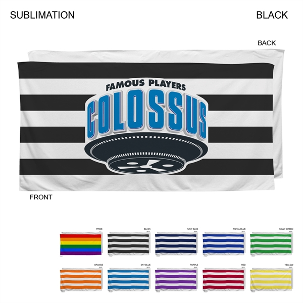 Cabana Stripe Sublimated, Beach, Shower Towel, 30x60