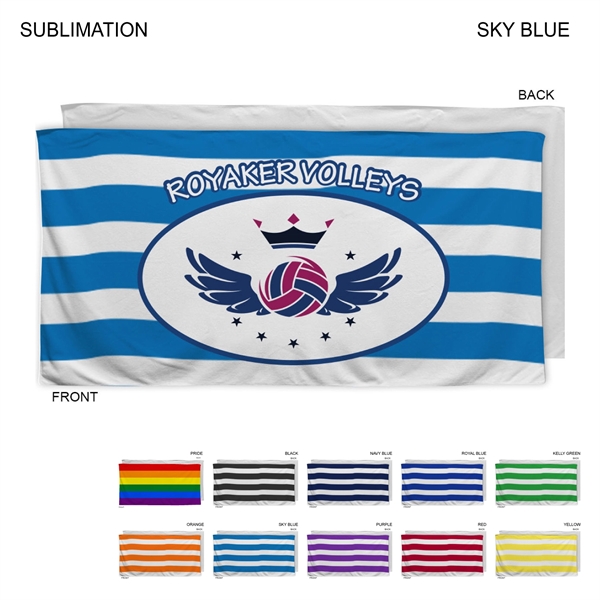 Cabana Stripe Beach Towel, 30x60, Sublimated