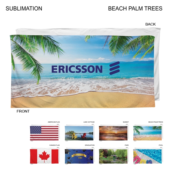 Stock Design Sublimated, Velour Terry Beach Towel, 30x60