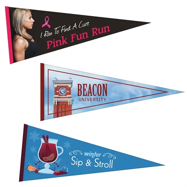 12" x 30" Custom Printed Felt Pennant - 12" x 30" Custom Printed Felt Pennant - Image 3 of 7